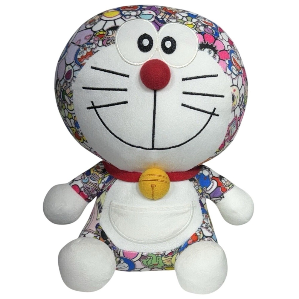 Uniqlo Takashi Murakami Doraemon Plush 10" Limited Edition Flower Art 2017